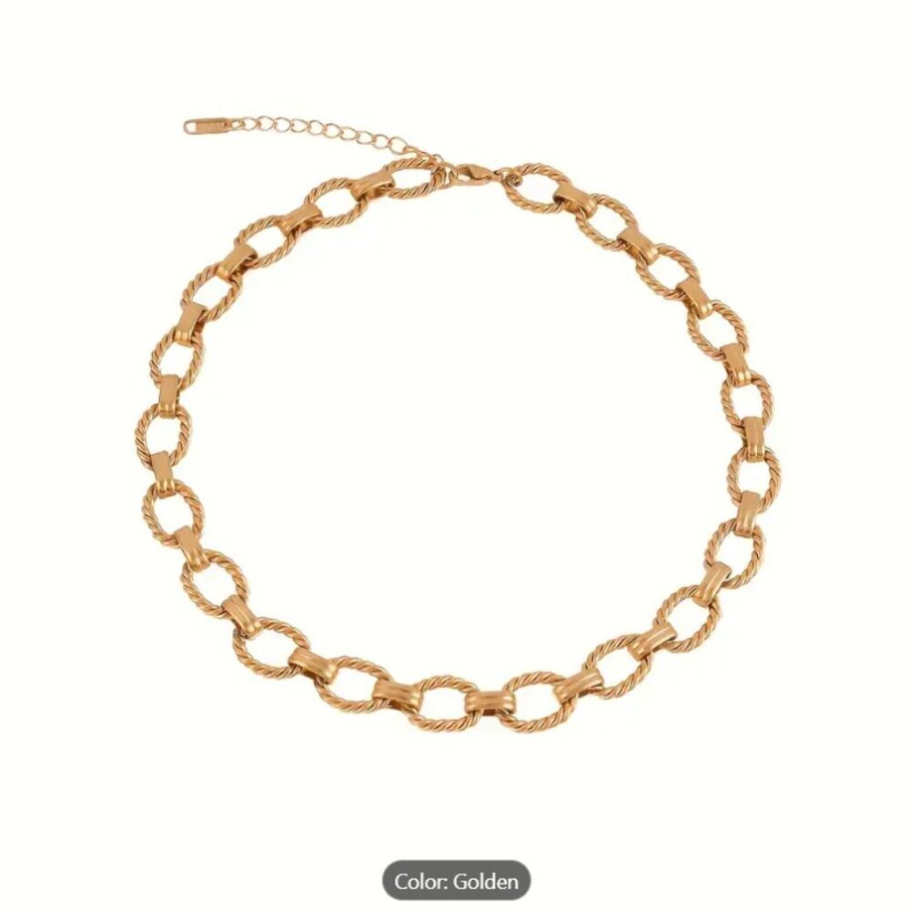 Stainless Steel 18k Gold Plated Luxurious Fashion Necklace - Picture 5 of 5